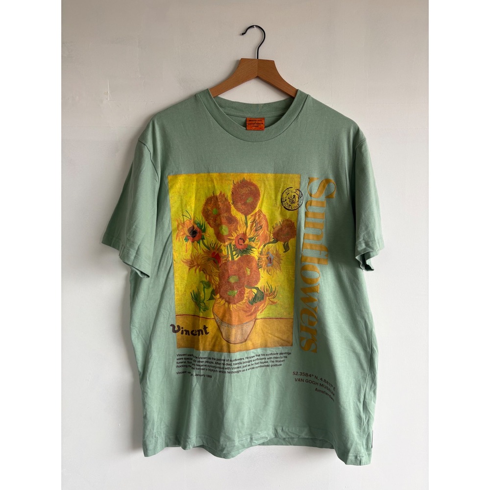 Shoe Palace Van Gogh Museum Sunflowers Graphic T-Shirt Green Mens L streetwear